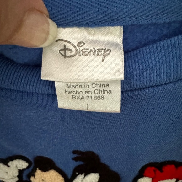 VTG Mickey Mouse/Donald Duck/Goofy Disney Embroidered Blue Sweater 90’s L - Picture 4 of 6